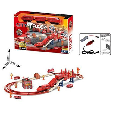 36Pcs DIY Electric Fire-Fighting Harmony Train Track Set
